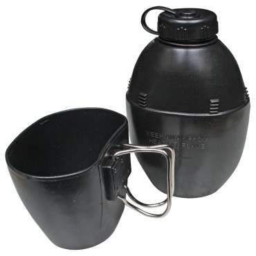 MFH Brit. Canteen, black, mug with handle, 850 ml